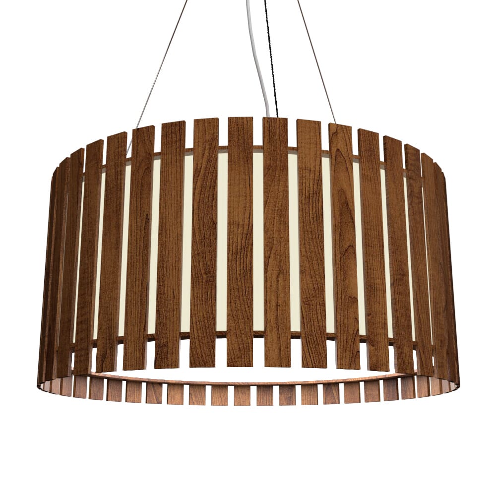 Slatted 3-Light Pendant in Imbuia