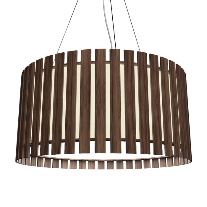 Slatted LED Pendant in American Walnut Slatted LED Pendant in American Walnut