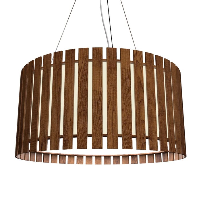 Slatted LED Pendant in Imbuia Slatted LED Pendant in Imbuia