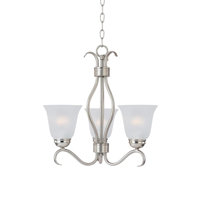 Basix 3-Light Chandelier in Satin Nickel Basix 3-Light Chandelier in Satin Nickel