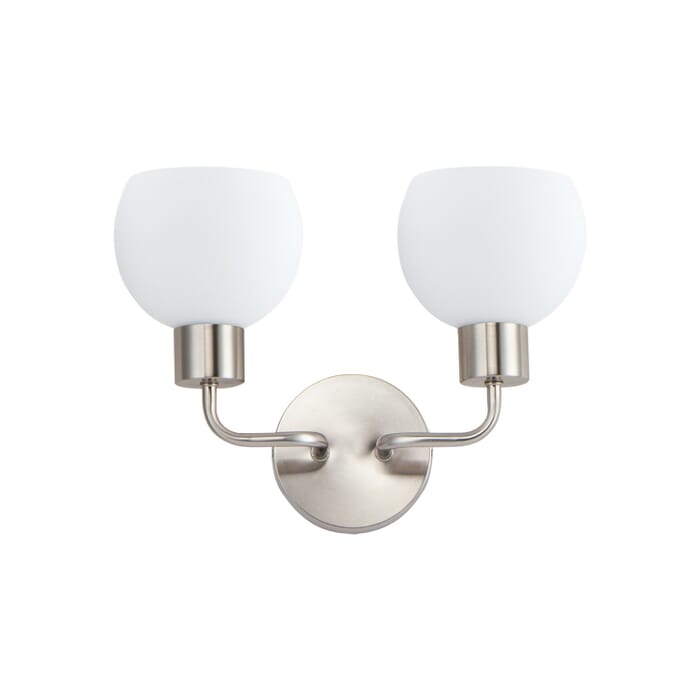 Coraline 2-Light Wall Sconce in Satin Nickel Coraline 2-Light Wall Sconce in Satin Nickel