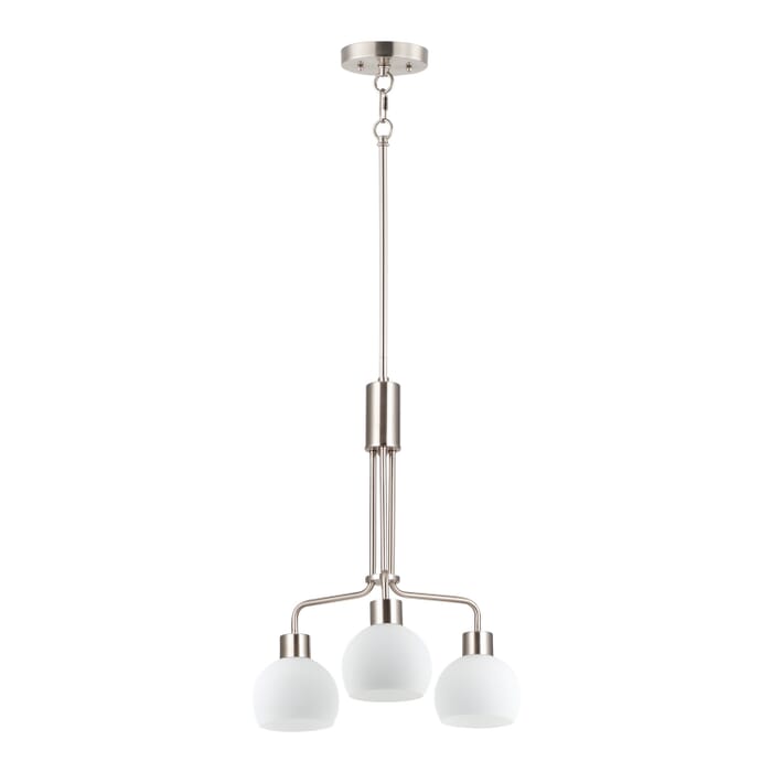 Coraline 3-Light Chandelier in Satin Nickel Coraline 3-Light Chandelier in Satin Nickel