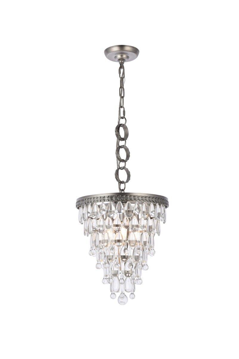 Nordic 3-Light Pendant in Antique Silver