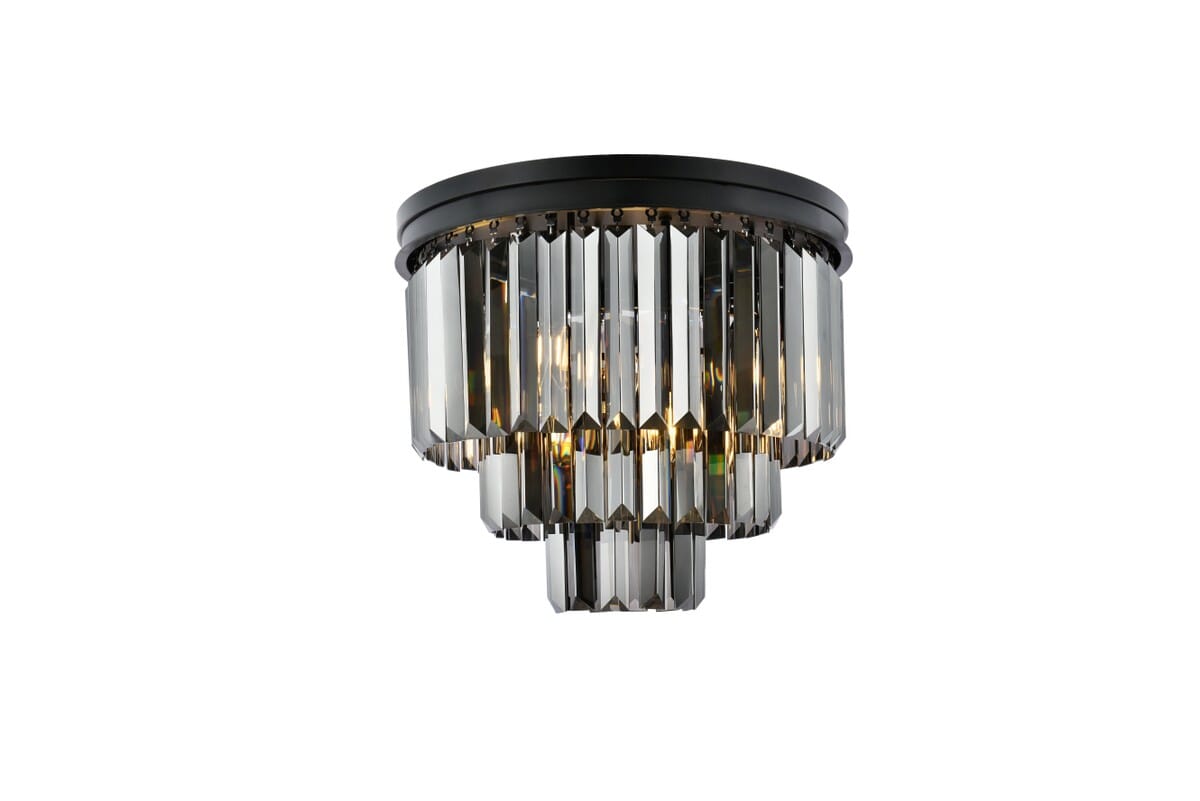 Sydney 9-Light Flush Mount in Matte Black