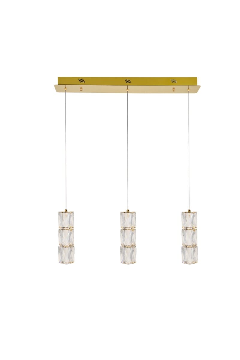 Polaris 3-Light LED Pendant in Gold