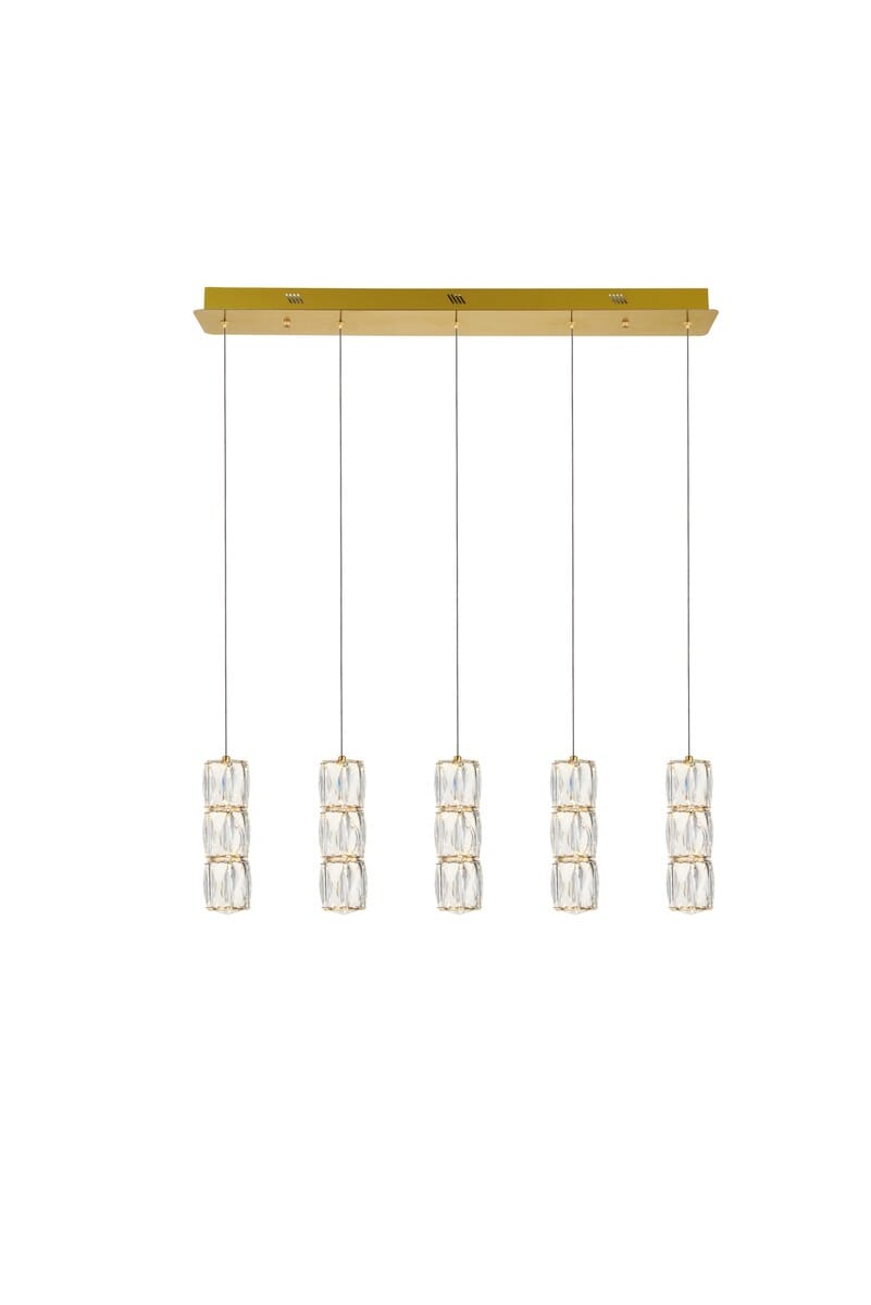 Polaris 5-Light LED Pendant in Gold