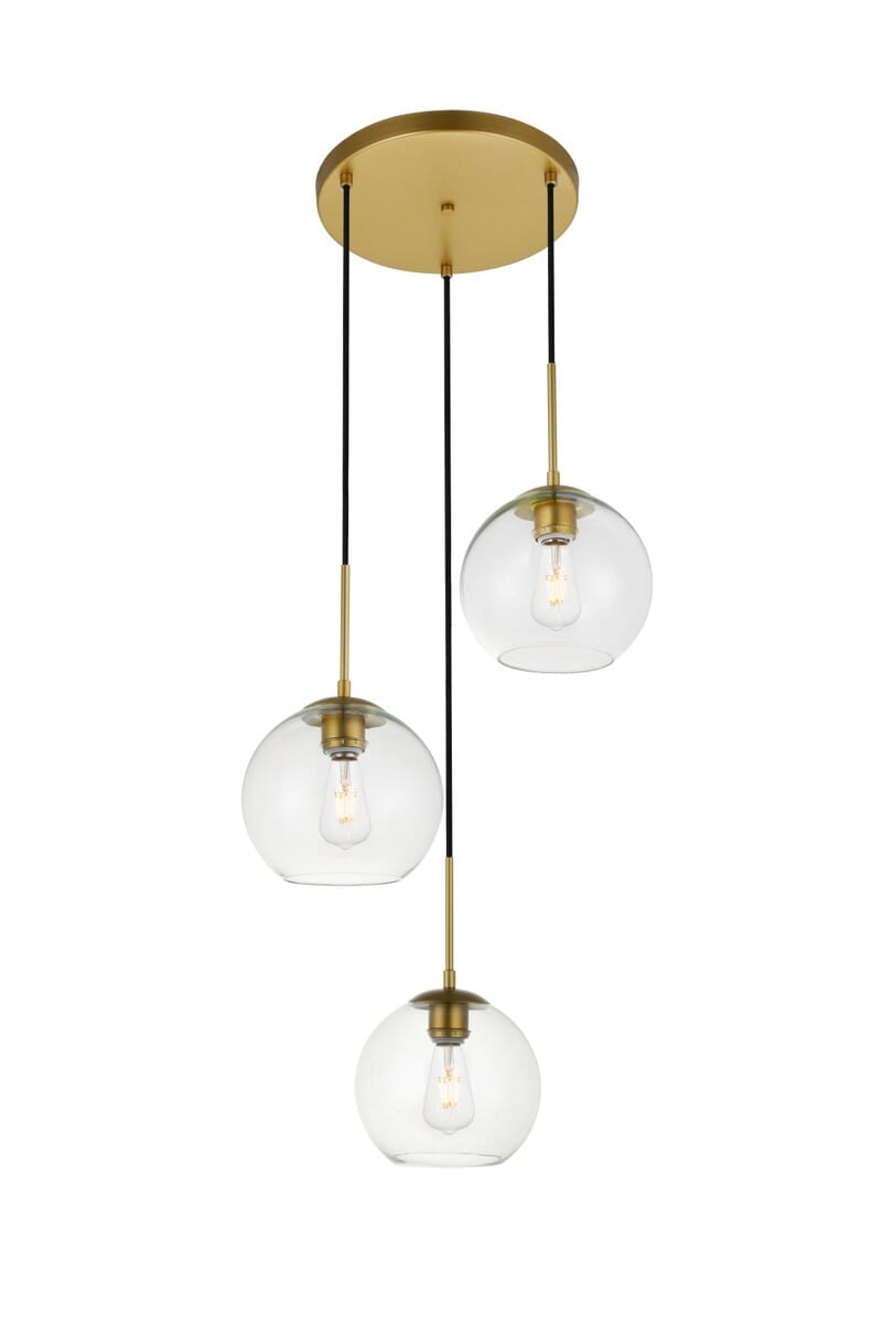 BAXTER 3-Light Pendant in Brass