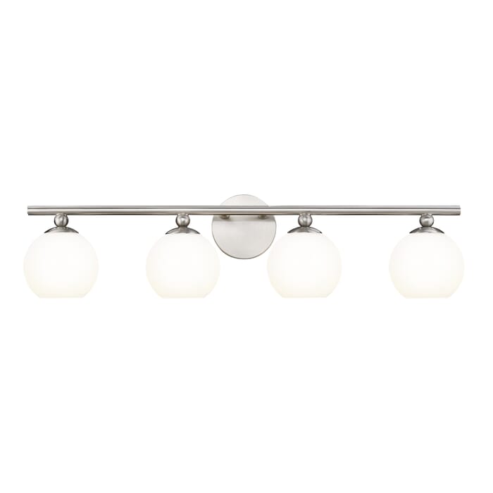 Neoma 4-Light Bathroom Vanity Light in Brushed Nickel Neoma 4-Light Bathroom Vanity Light in Brushed Nickel