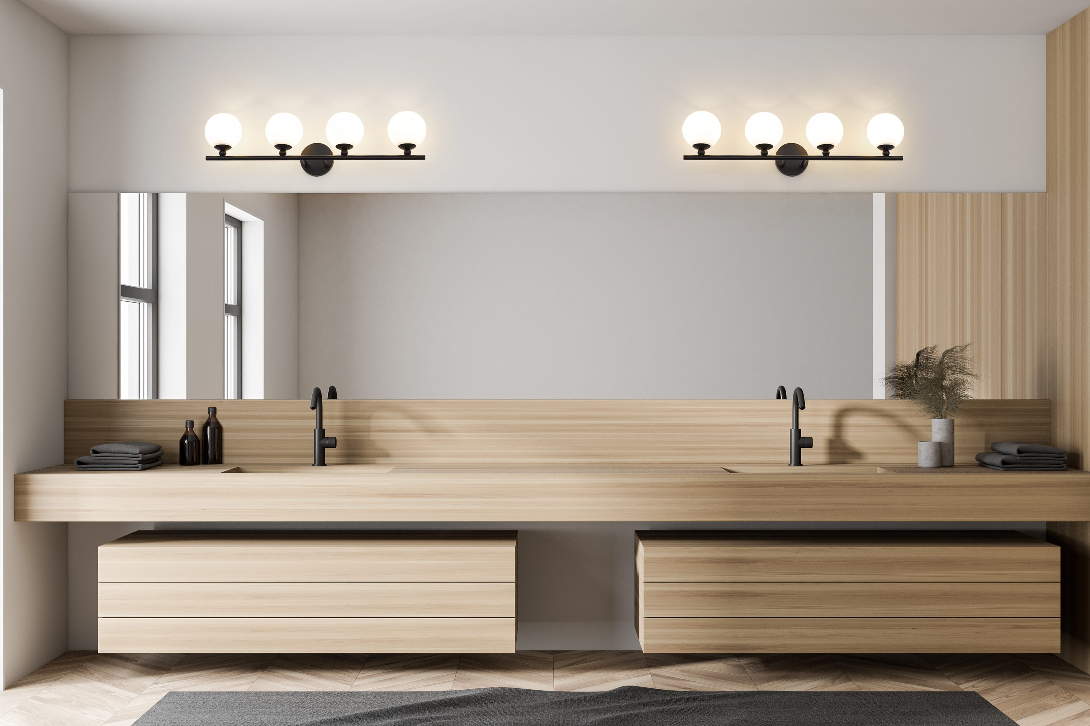 Neoma 4-Light Bathroom Vanity Light in Matte Black