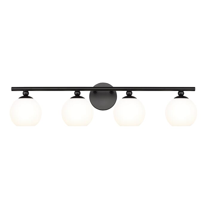 Neoma 4-Light Bathroom Vanity Light in Matte Black Neoma 4-Light Bathroom Vanity Light in Matte Black