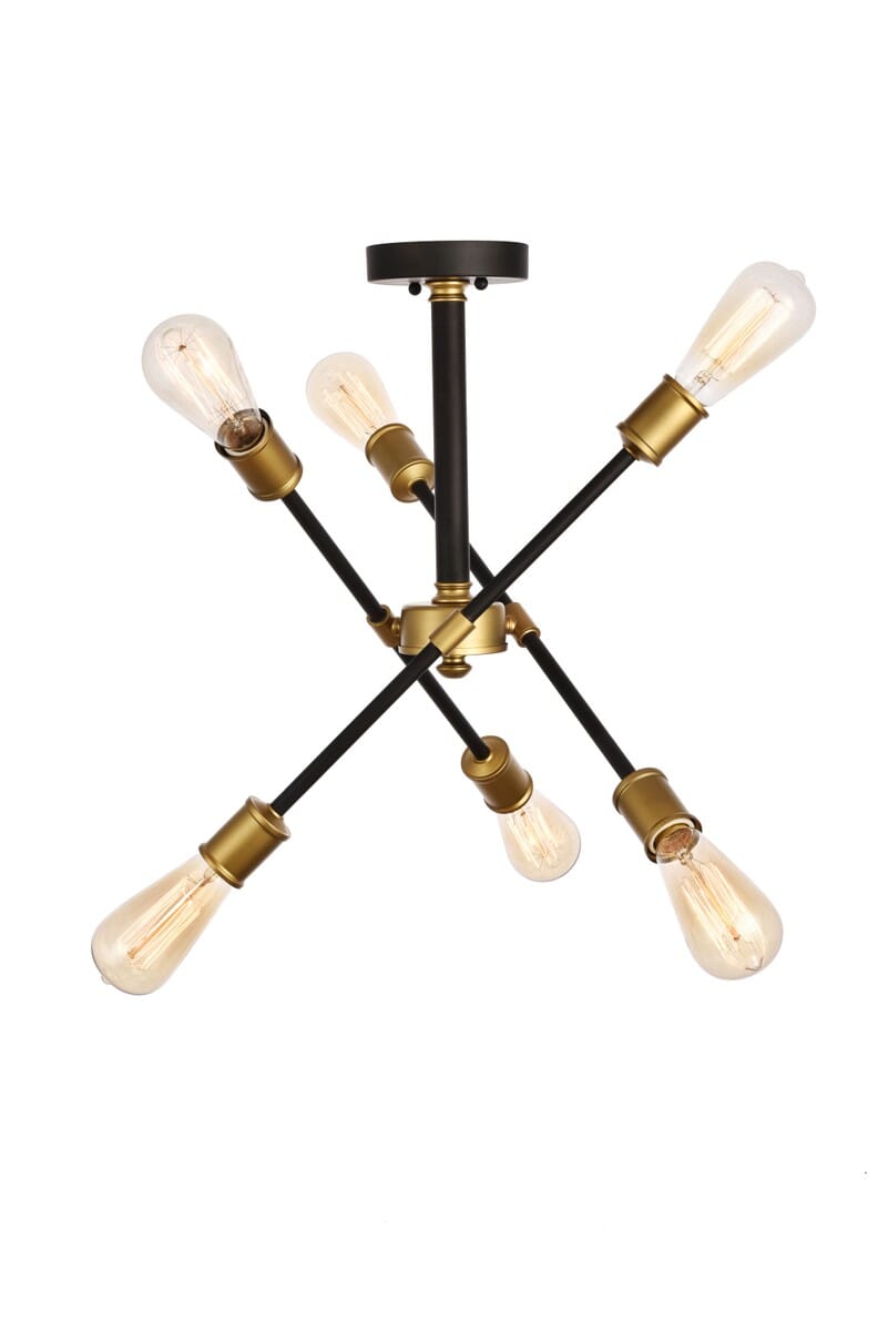 Axel 6-Light Flushmount in black
