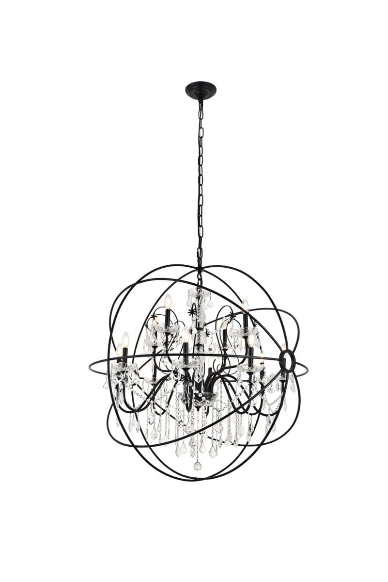 Cordelia 12-Light Pendant in black