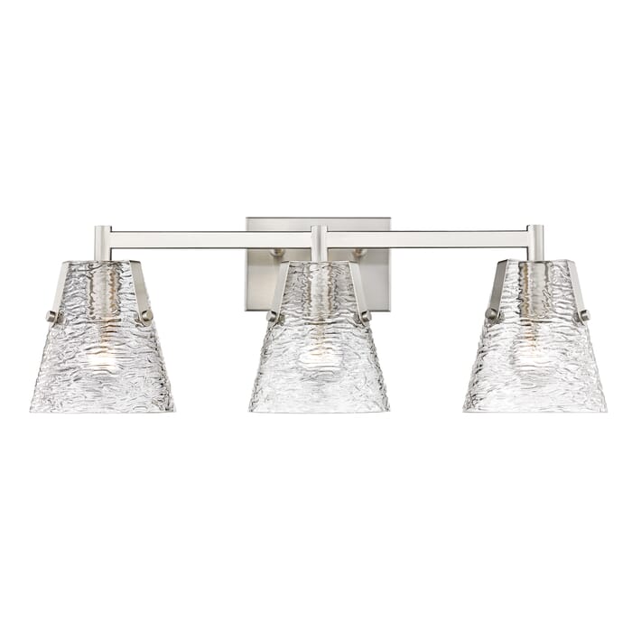 Analia 3-Light Bathroom Vanity Light in Brushed Nickel Analia 3-Light Bathroom Vanity Light in Brushed Nickel