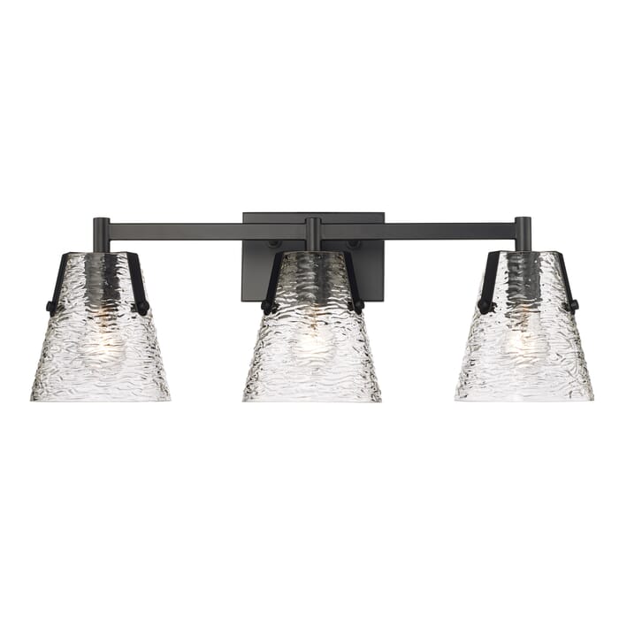 Analia 3-Light Bathroom Vanity Light in Matte Black Analia 3-Light Bathroom Vanity Light in Matte Black
