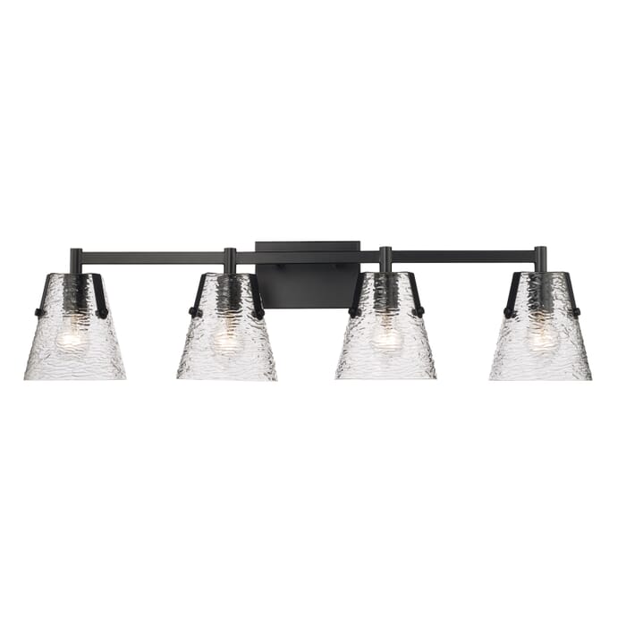 Analia 4-Light Bathroom Vanity Light in Matte Black Analia 4-Light Bathroom Vanity Light in Matte Black