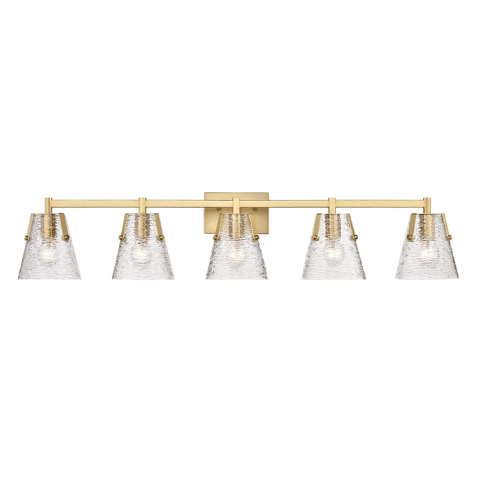 Analia 5-Light Bathroom Vanity Light in Modern Gold Analia 5-Light Bathroom Vanity Light in Modern Gold