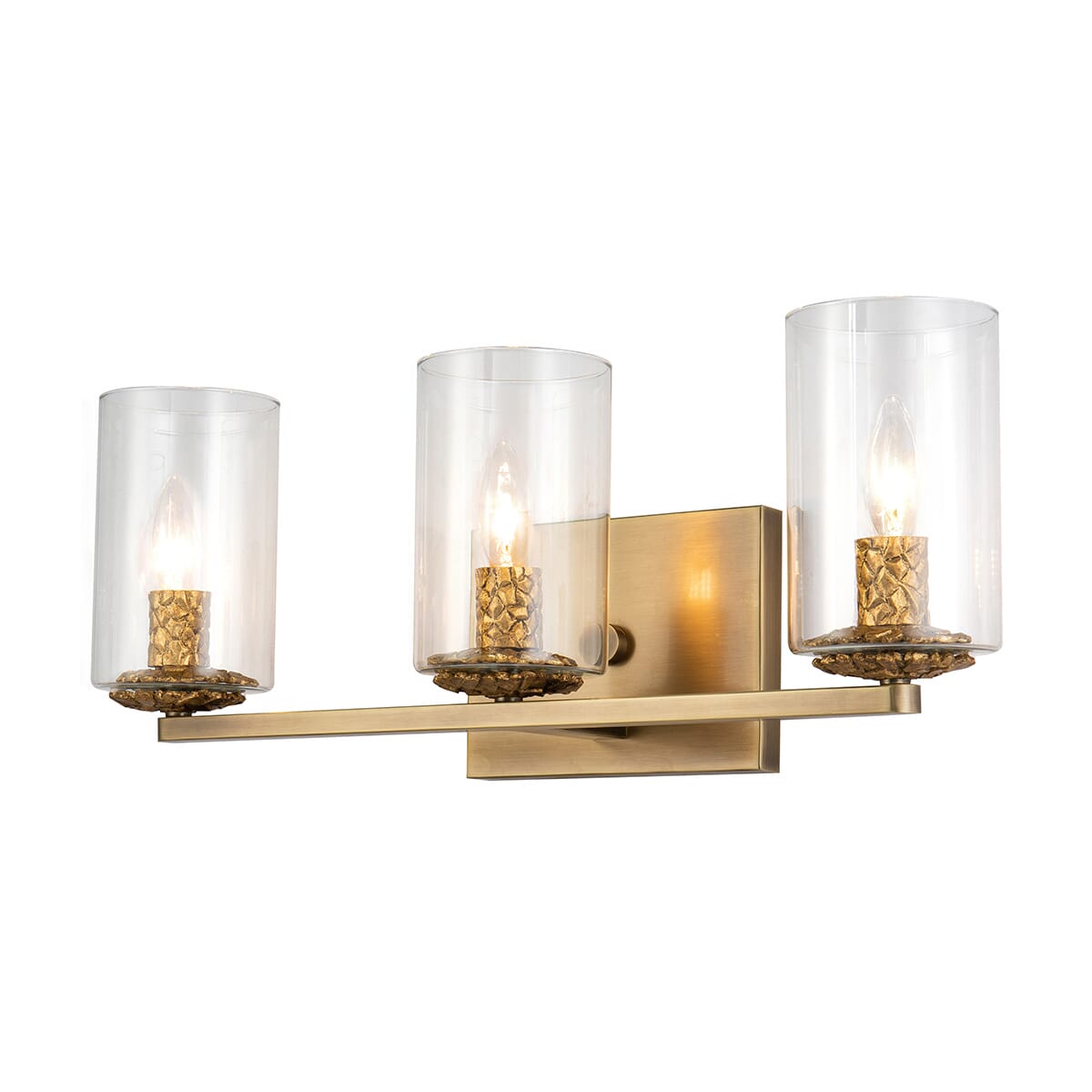 Bolivar 3-Light Bathroom Vanity Light in Antique Brass