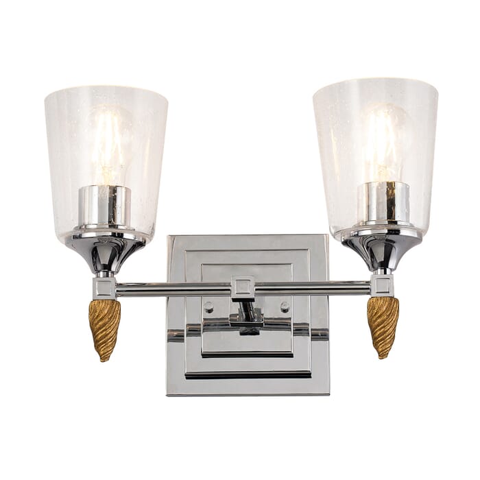 Vetiver 2-Light Bathroom Vanity Light in Polished Chrome Vetiver 2-Light Bathroom Vanity Light in Polished Chrome