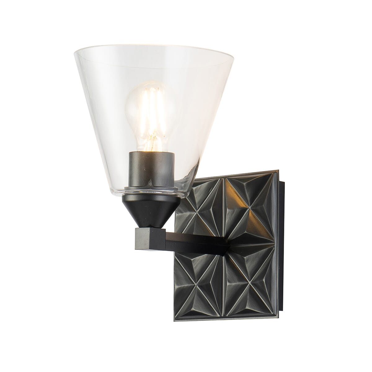 Alpha 1-Light Wall Sconce in Matte Black
