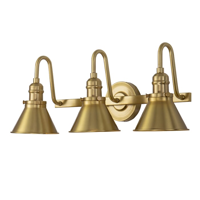 Provence 3-Light Bathroom Vanity Light in Aged Brass Provence 3-Light Bathroom Vanity Light in Aged Brass
