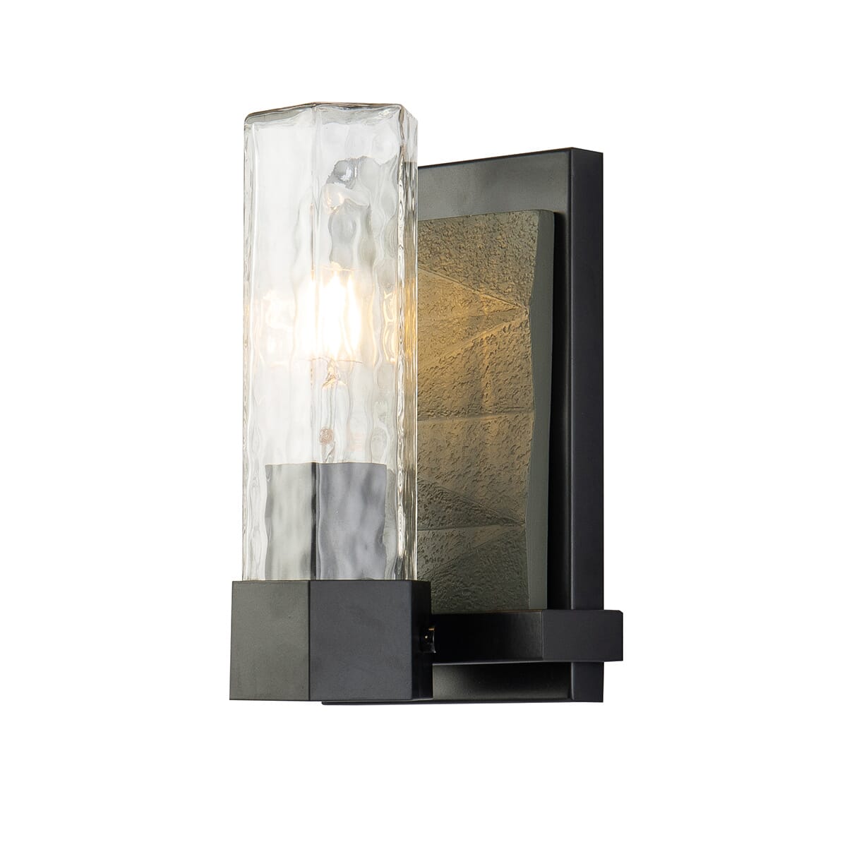 Navarre 1-Light Wall Sconce in Black+Grey