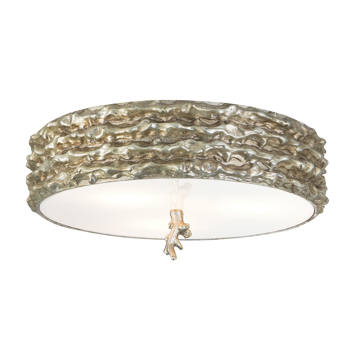 Trellis 3-Light Flush Mount in Silver Leaf