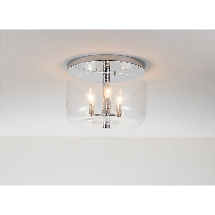 Rampart 3-Light Flush Mount in Polished Chrome Rampart 3-Light Flush Mount in Polished Chrome