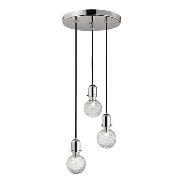 Hudson Valley Marlow 3-Light 7" Pendant Light in Polished Nickel Hudson Valley Marlow 3-Light 7" Pendant Light in Polished Nickel