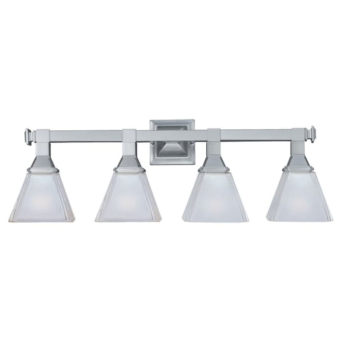 Maxim Brentwood 4-Light Frosted Glass Bathroom Vanity Light in Satin Nickel Maxim Brentwood 4-Light Frosted Glass Bathroom Vanity Light in Satin Nickel