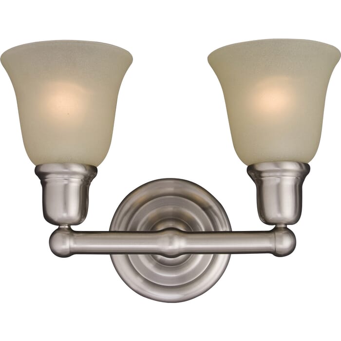 Maxim Lighting Bel Air 2-Light Bathroom Vanity Light in Satin Nickel Maxim Lighting Bel Air 2-Light Bathroom Vanity Light in Satin Nickel