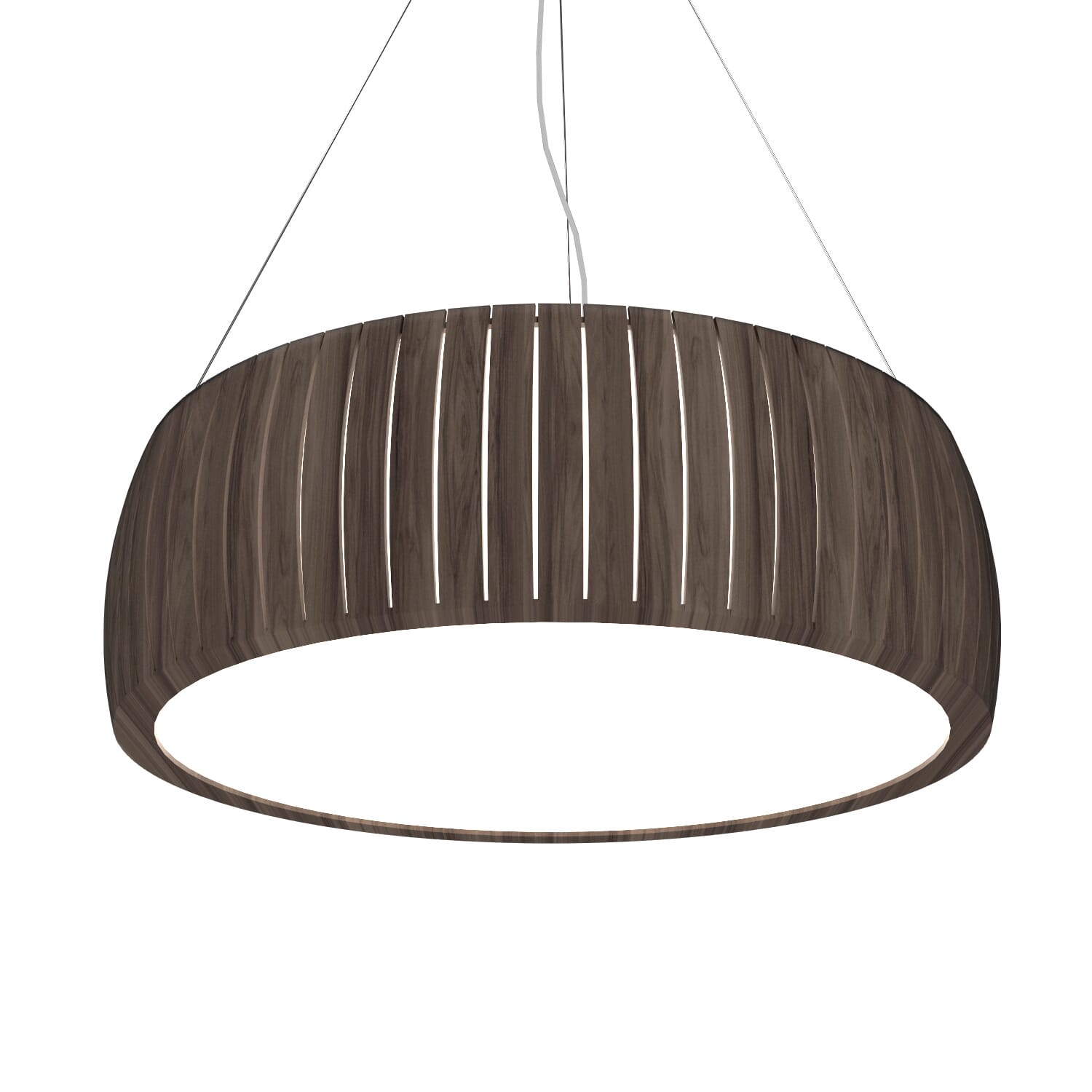 Barrel 3-Light Pendant in American Walnut
