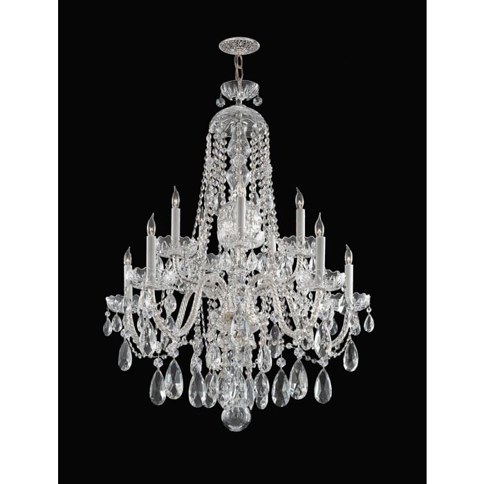 Crystorama Traditional Crystal 10-Light 35" Traditional Chandelier in Polished Chrome with Clear Spectra Crystals Crystorama Traditional Crystal 10-Light 35" Traditional Chandelier in Polished Chrome with Clear Spectra Crystals