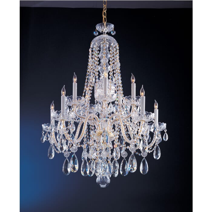 Crystorama Traditional Crystal 10-Light 35" Traditional Chandelier in Polished Brass with Clear Swarovski Strass Crystals Crystorama Traditional Crystal 10-Light 35" Traditional Chandelier in Polished Brass with Clear Swarovski Strass Crystals