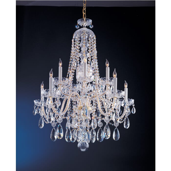 Crystorama Traditional Crystal 10-Light 35" Traditional Chandelier in Polished Brass with Clear Spectra Crystals Crystorama Traditional Crystal 10-Light 35" Traditional Chandelier in Polished Brass with Clear Spectra Crystals