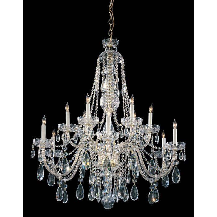 Crystorama Traditional Crystal 12-Light 48" Traditional Chandelier in Polished Brass with Clear Hand Cut Crystals Crystorama Traditional Crystal 12-Light 48" Traditional Chandelier in Polished Brass with Clear Hand Cut Crystals