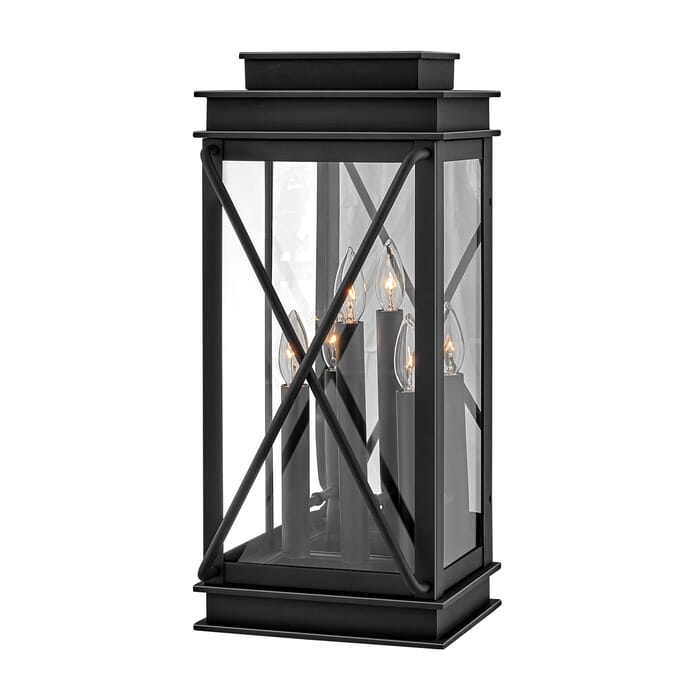 Hinkley Montecito 3-Light Outdoor Wall Light in Museum Black Hinkley Montecito 3-Light Outdoor Wall Light in Museum Black