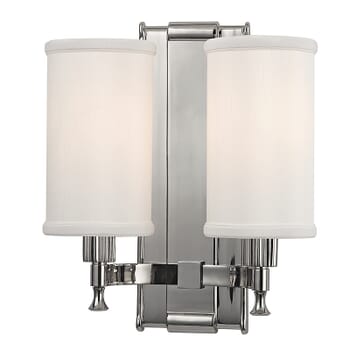 Hudson Valley Palmdale 2-Light 12" Wall Sconce in Polished Nickel