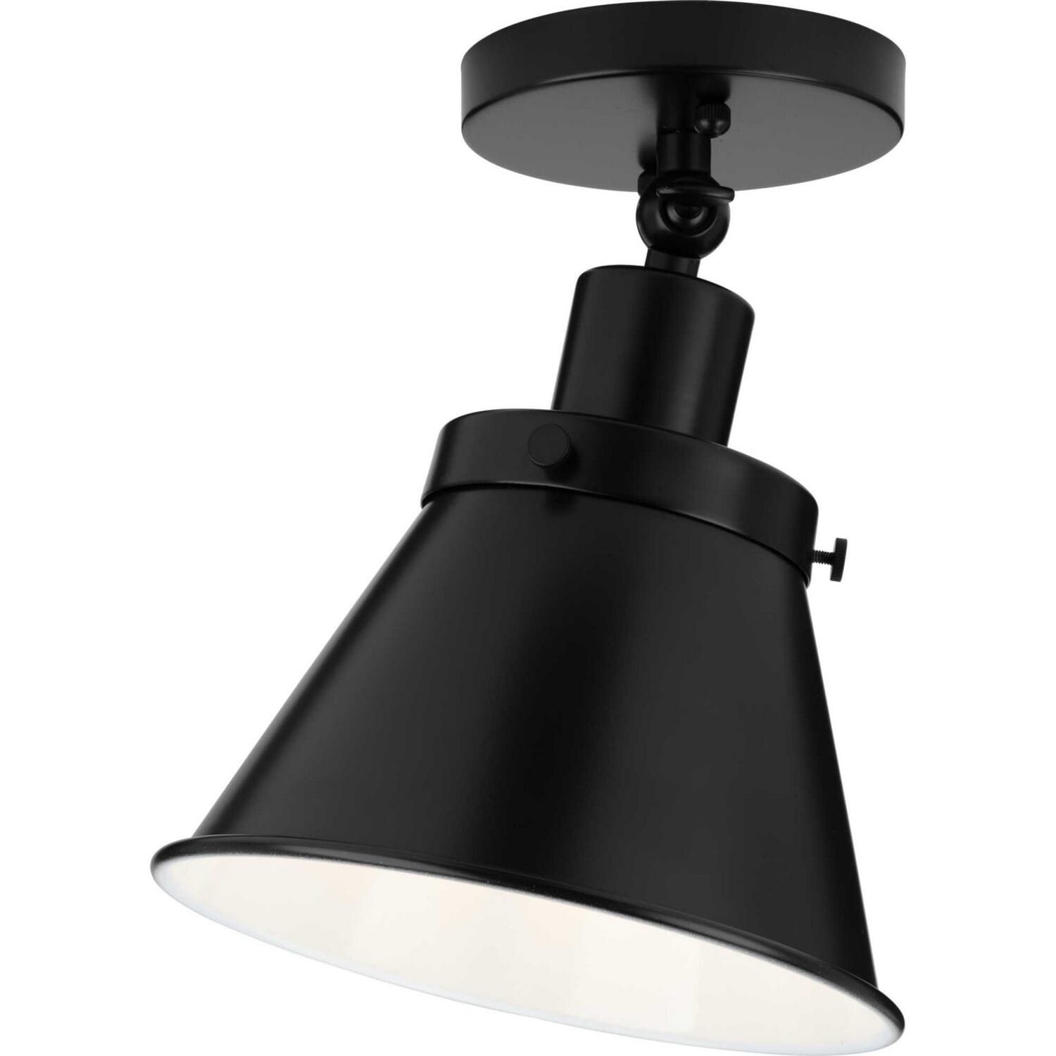 Matte Black One Light Flush Mount from the Hinton Collection