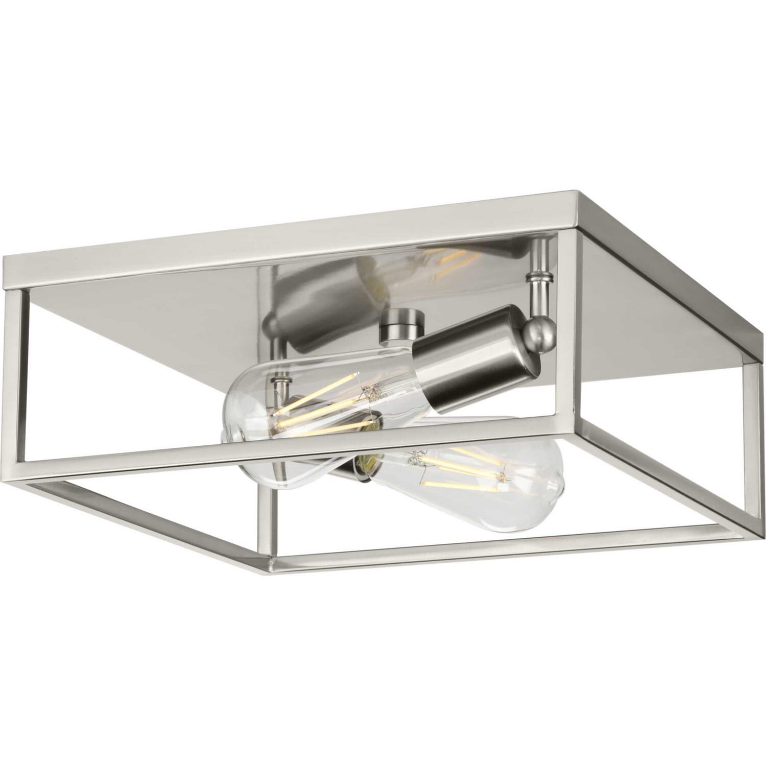 Brushed Nickel Two Light Flush Mount from the Perimeter Collection