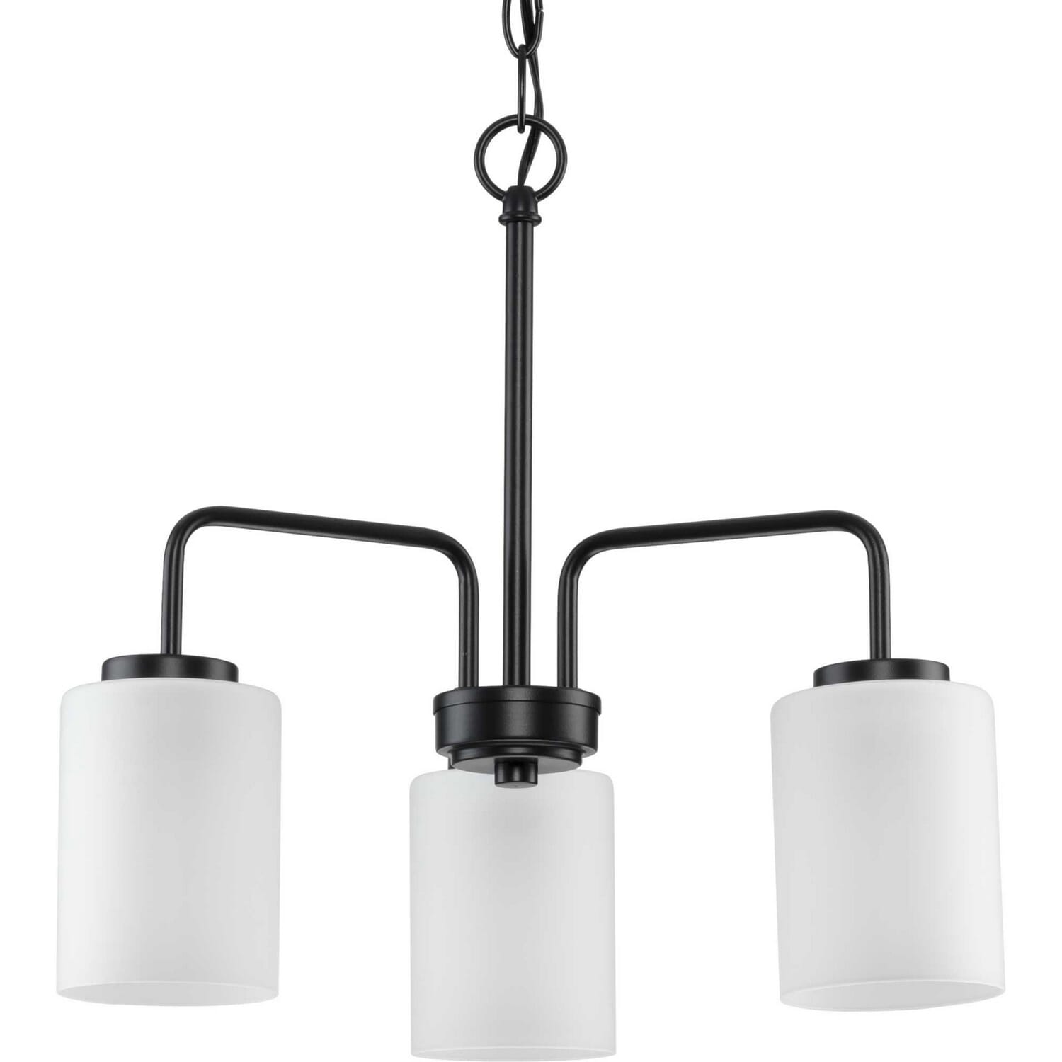 Matte Black Three Light Chandelier from the Merry Collection