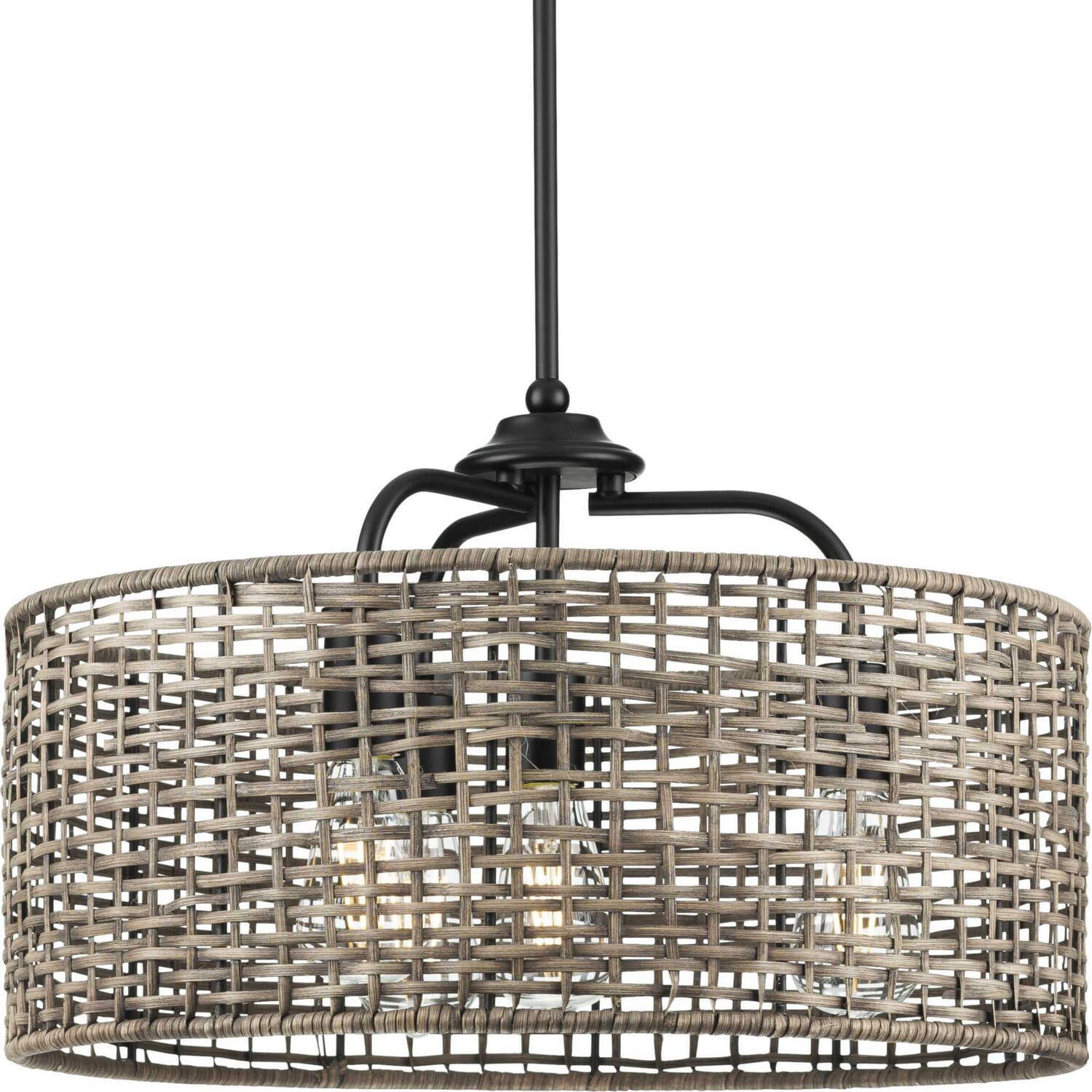Matte Black Four Light Pendant from the Lavelle Collection