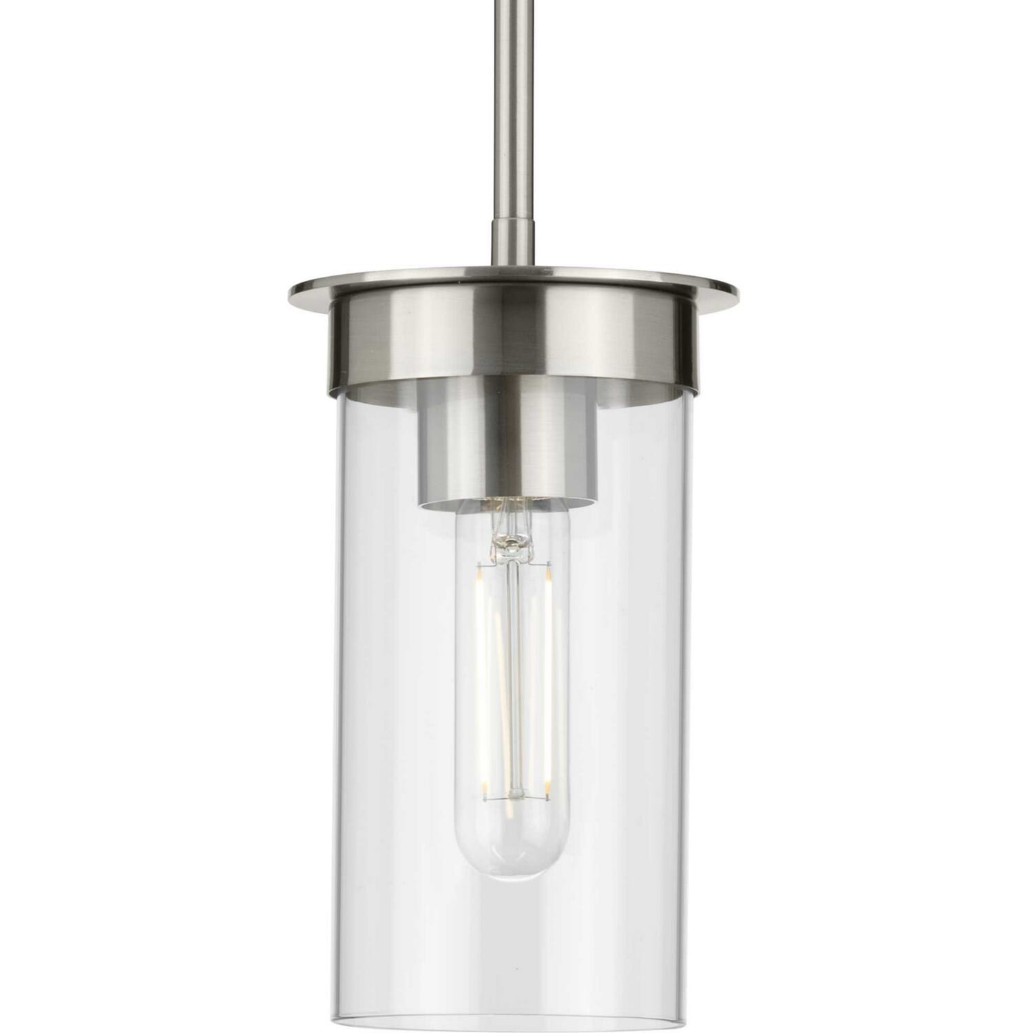 Brushed Nickel One Light Pendant from the Kellwyn Collection