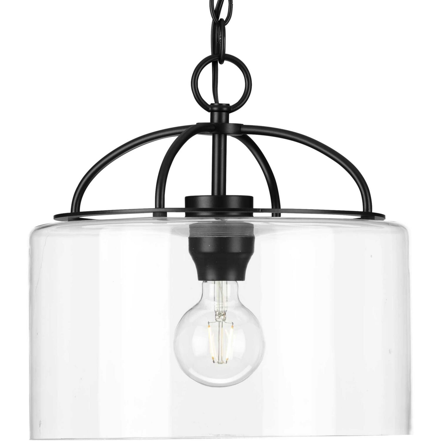 Matte Black One Light Pendant from the Leyden Collection