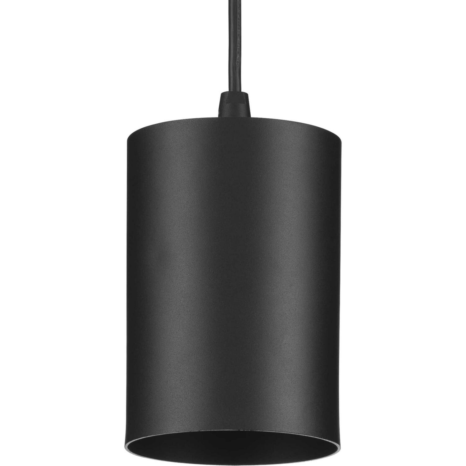 Matte Black One Light Pendant from the 5In Cyl Rnds Collection
