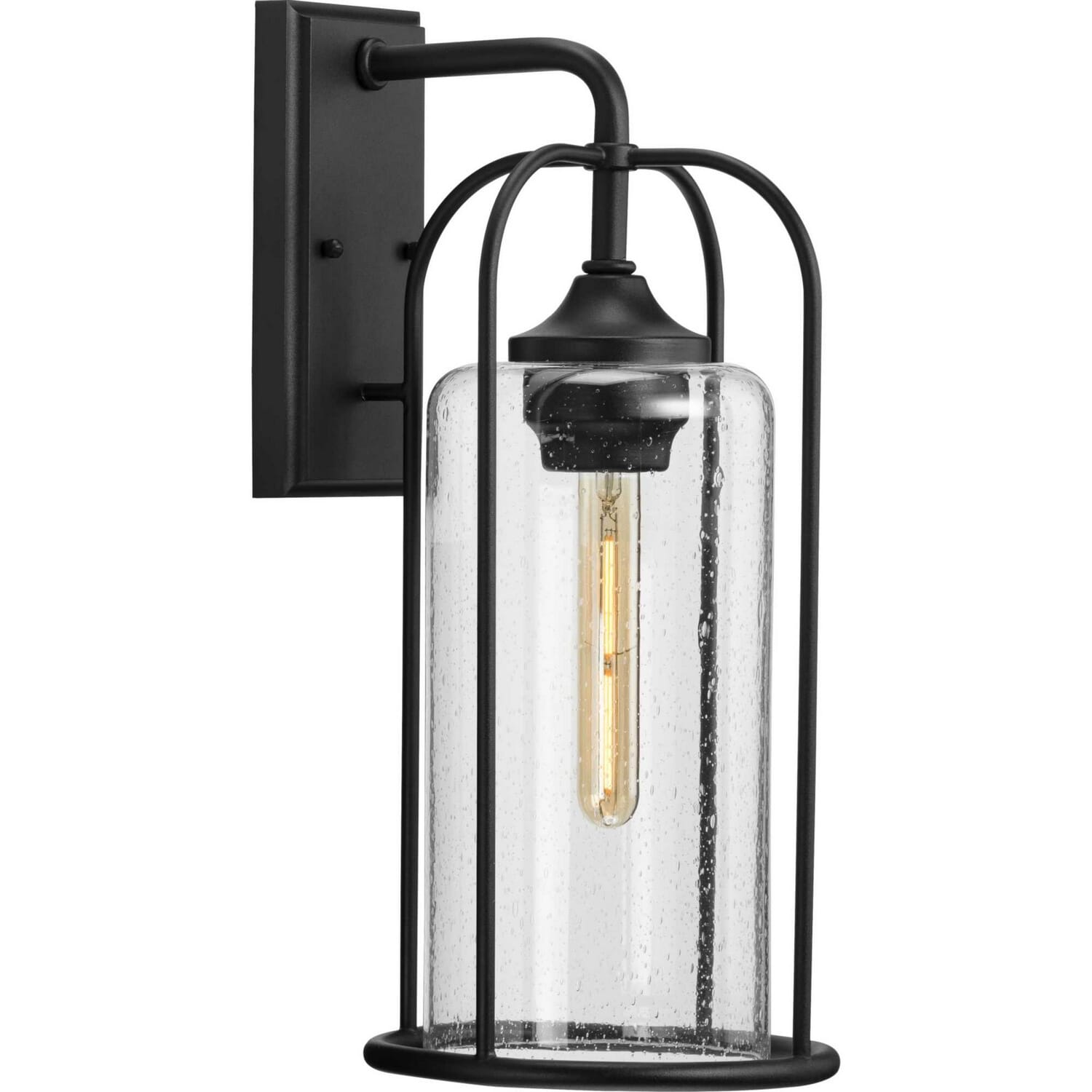 Textured Black One Light Wall Lantern from the Watch Hill Collection