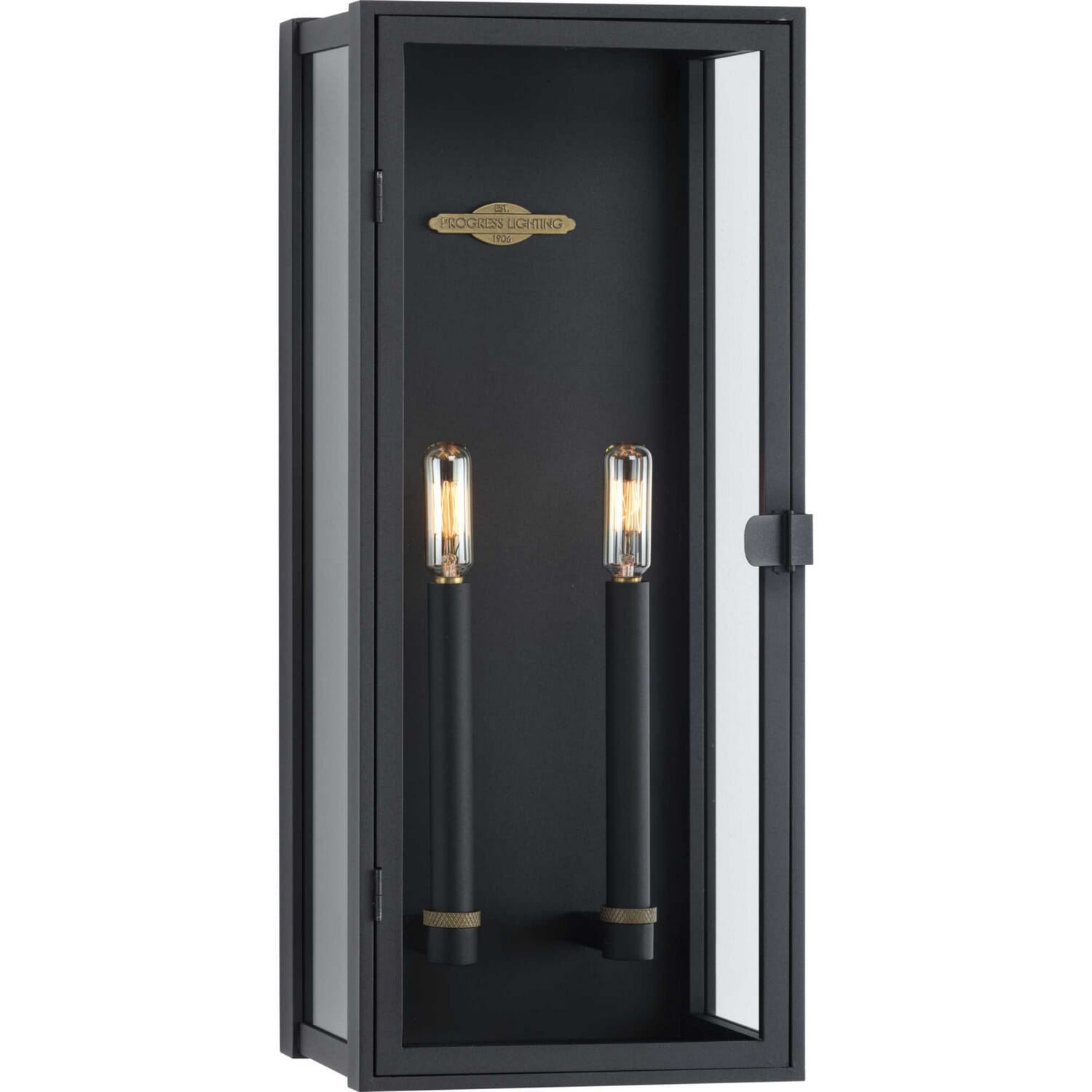 Textured Black Two Light Wall Lantern from the Stature Collection