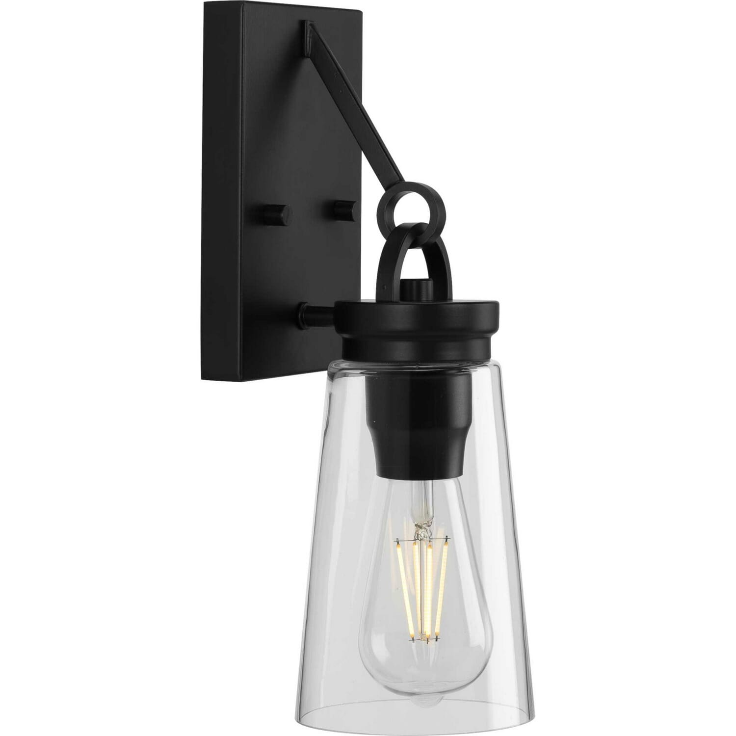 Matte Black One Light Wall Bracket from the Stockbrace Collection