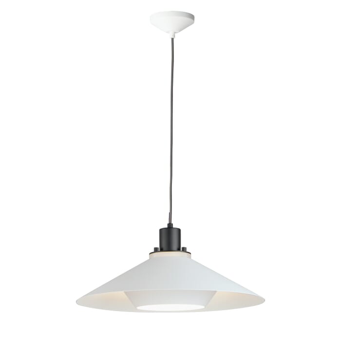 Oslo 1-Light Pendant in Black with White Oslo 1-Light Pendant in Black with White
