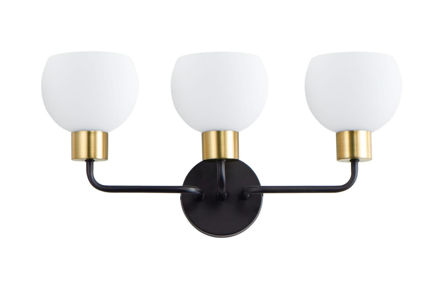 Coraline 3-Light Bathroom Vanity Light in Bronze with Satin Brass