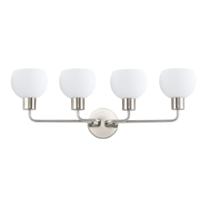 Coraline 4-Light Bathroom Vanity Light in Satin Nickel Coraline 4-Light Bathroom Vanity Light in Satin Nickel